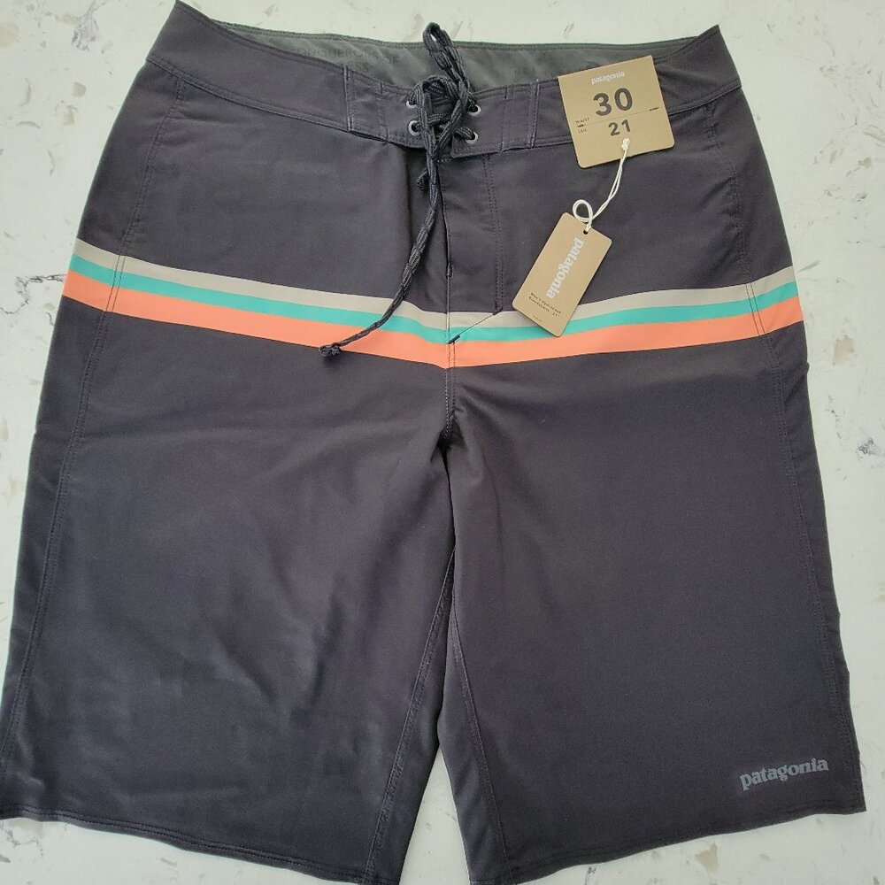 Patagonia Men's Hydropeak Boardshorts.  Size Waist 30, Length 21 inches.  Black